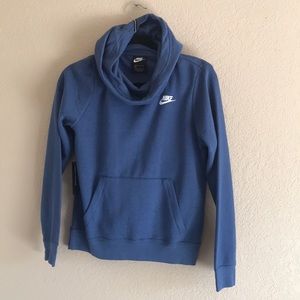 NWT! Nike Cowl neck hooded sweatshirt. Blue
